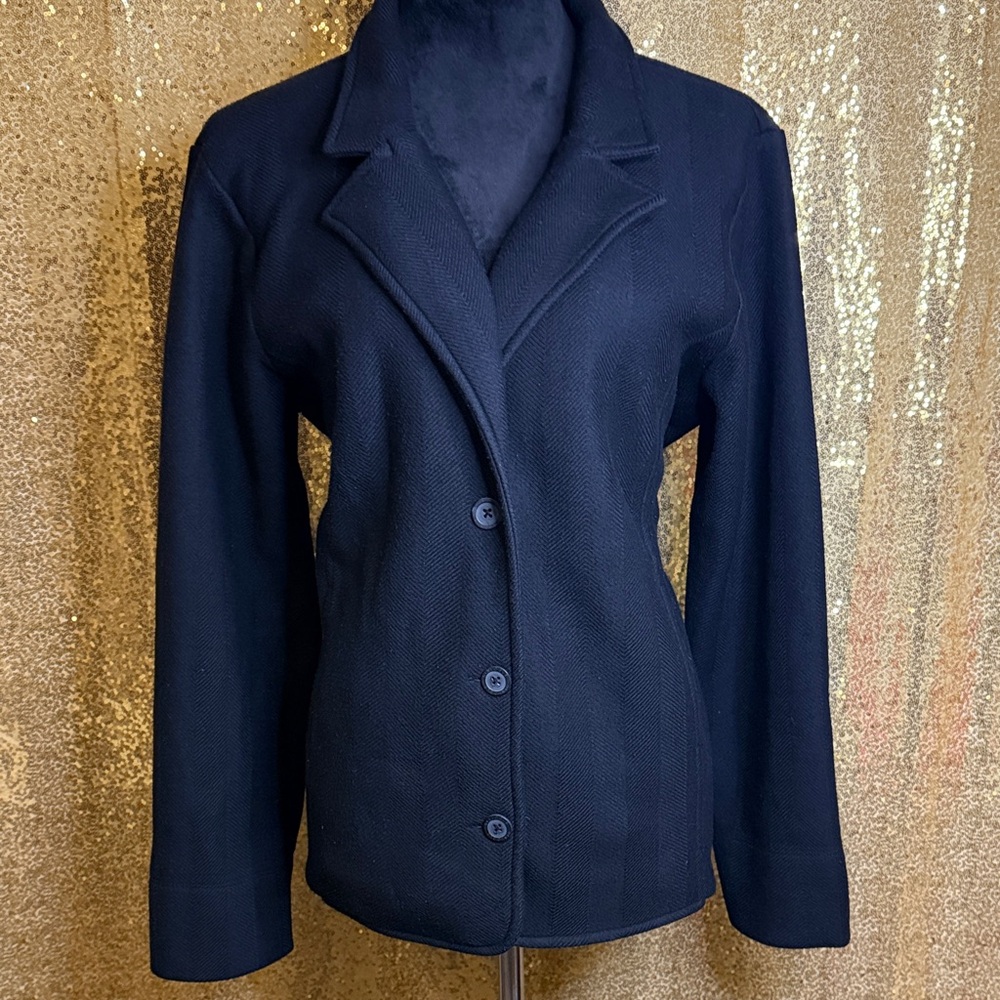 Dialogue Women's Black Textured Blazer